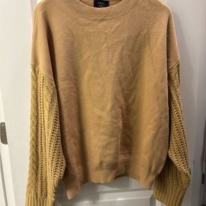 VICI Tan Sweater with Knit Sleeves